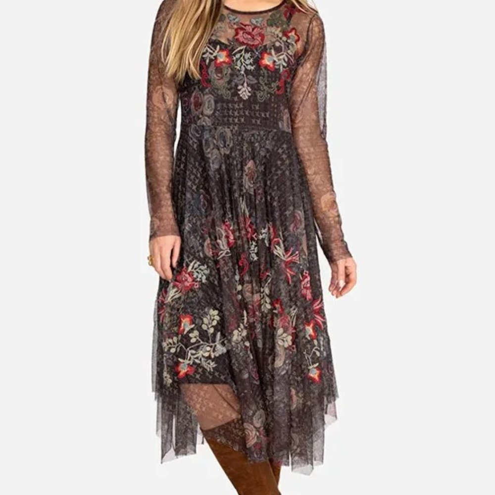 Johnny Was Maude Mesh Dress ( Slip ) sz L